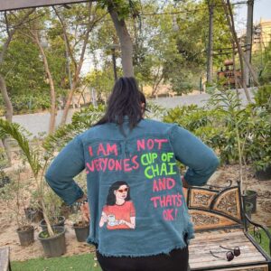 Hand-Painted Blue Shirt – Not Everyone's Cup of Tea