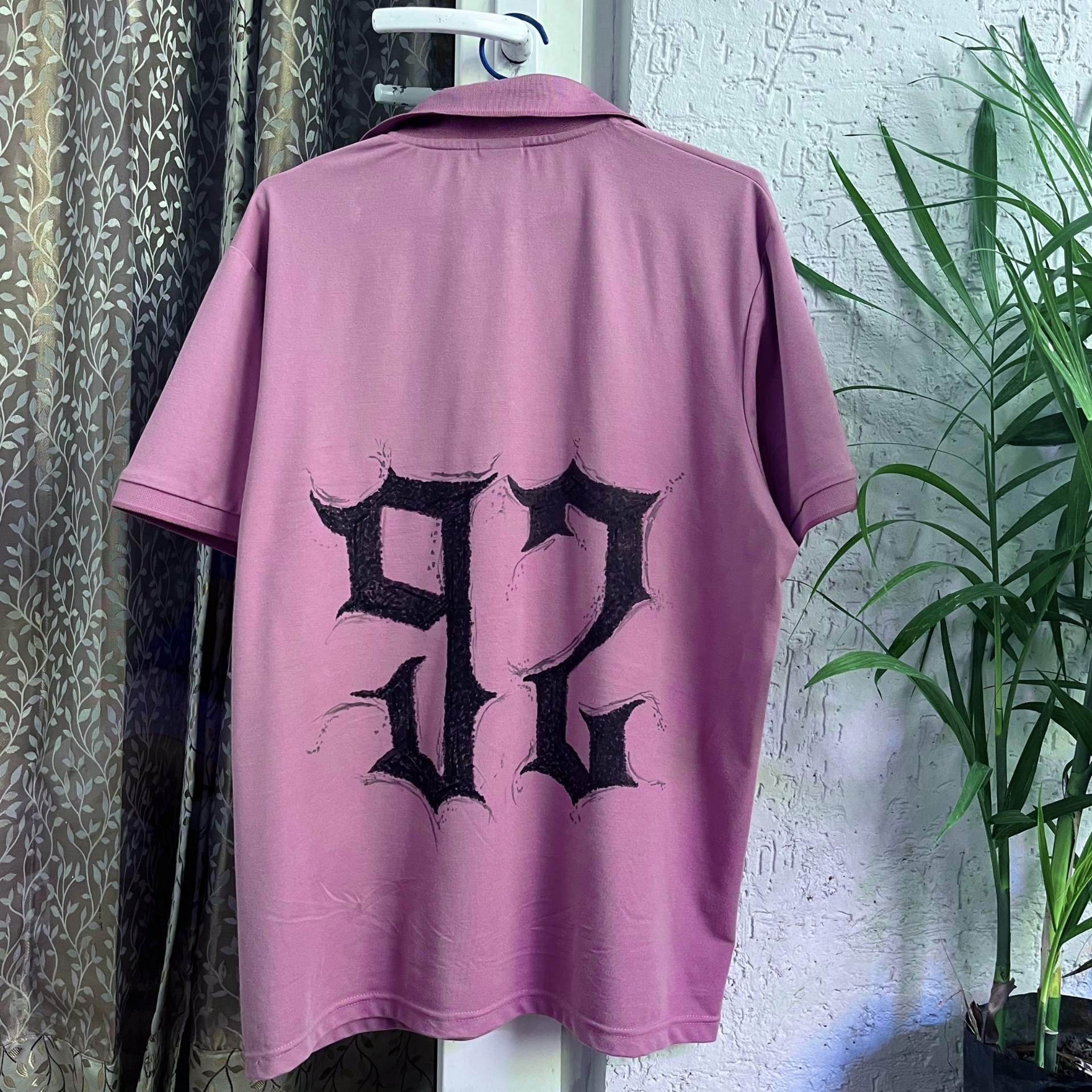 Ehsaas Hand-Painted Gothic 92 Polo T-Shirt for Men