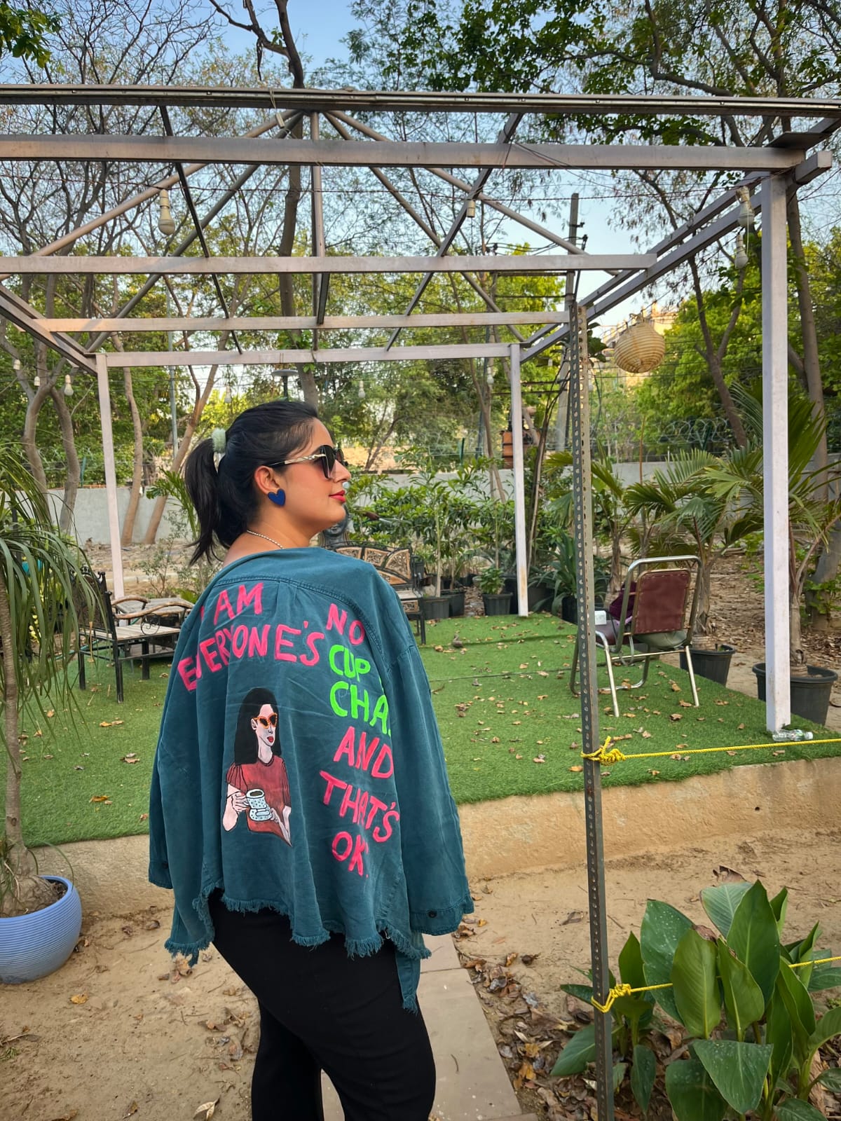 Hand-Painted Blue Shirt – Not Everyone's Cup of Tea - Image 7